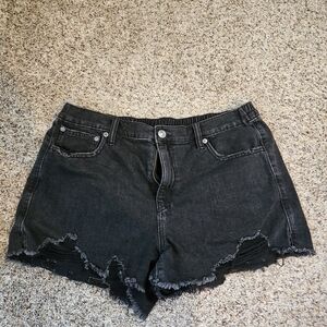 Stretch Black Denim Shorts